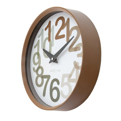 Wandklok 30Cm-Silent-Plastic-Nextime 'Big Number'