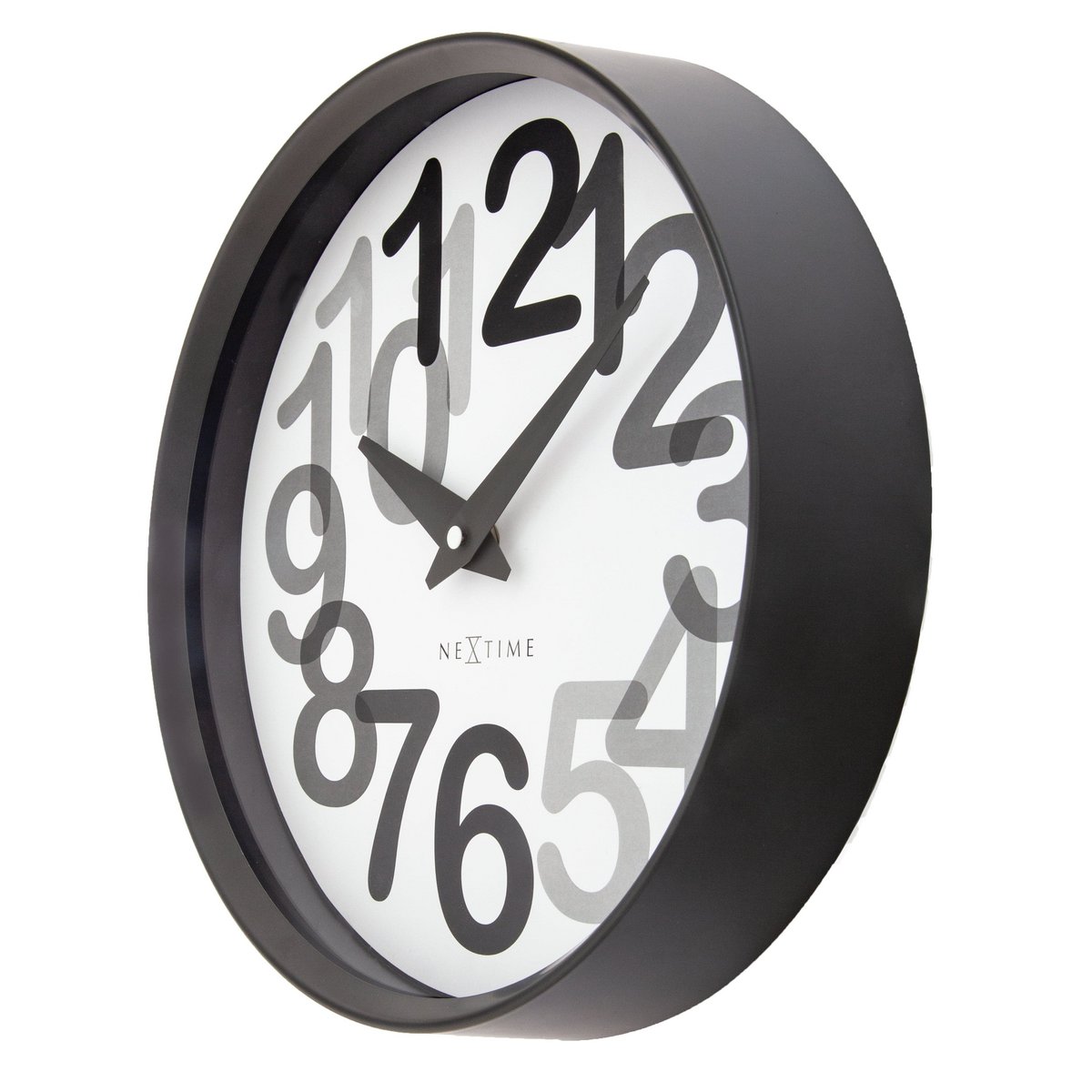 Wandklok 30Cm-Silent-Plastic-Nextime 'Big Number'
