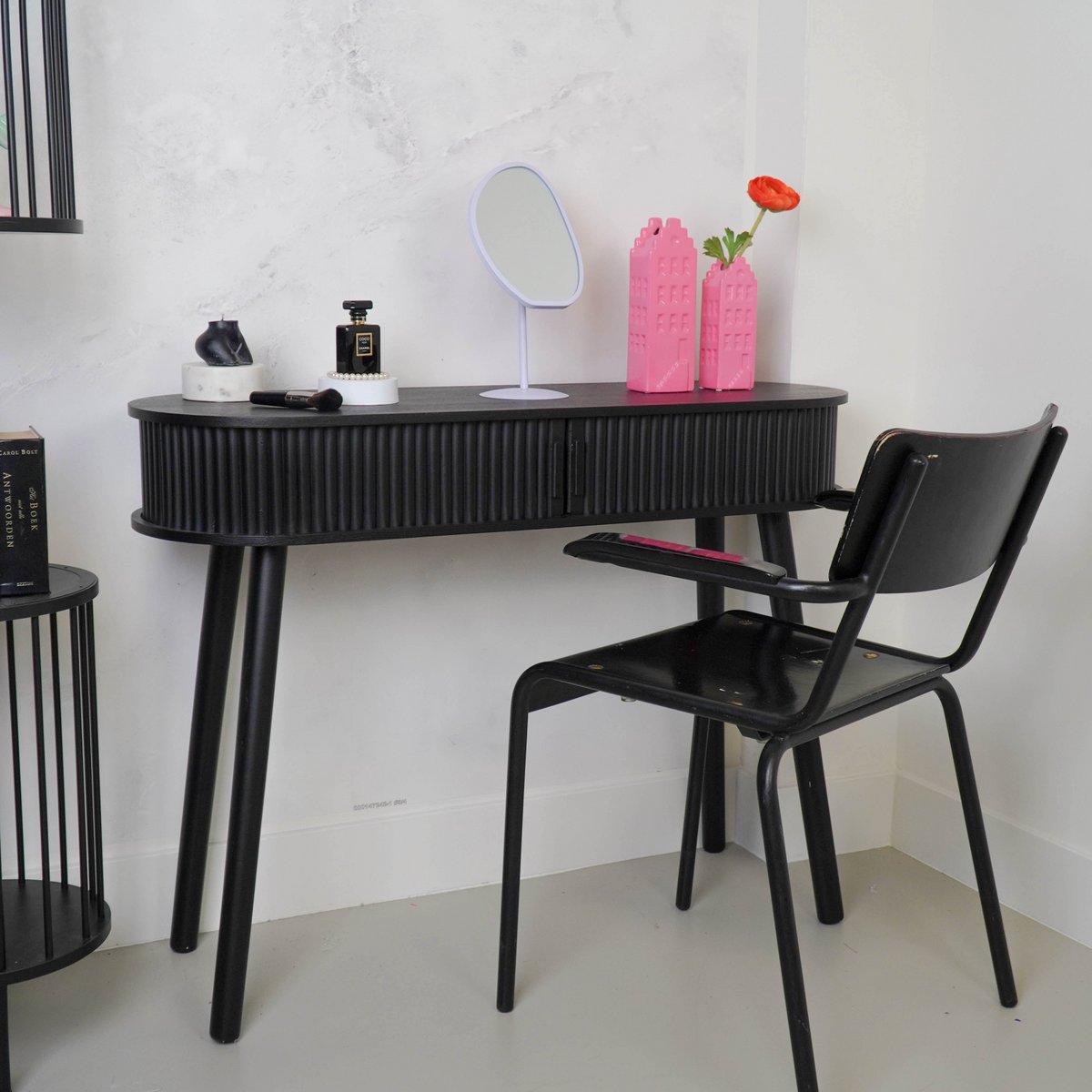 Bijzettafel - Zwart - Mdf - 100X33X76Cm