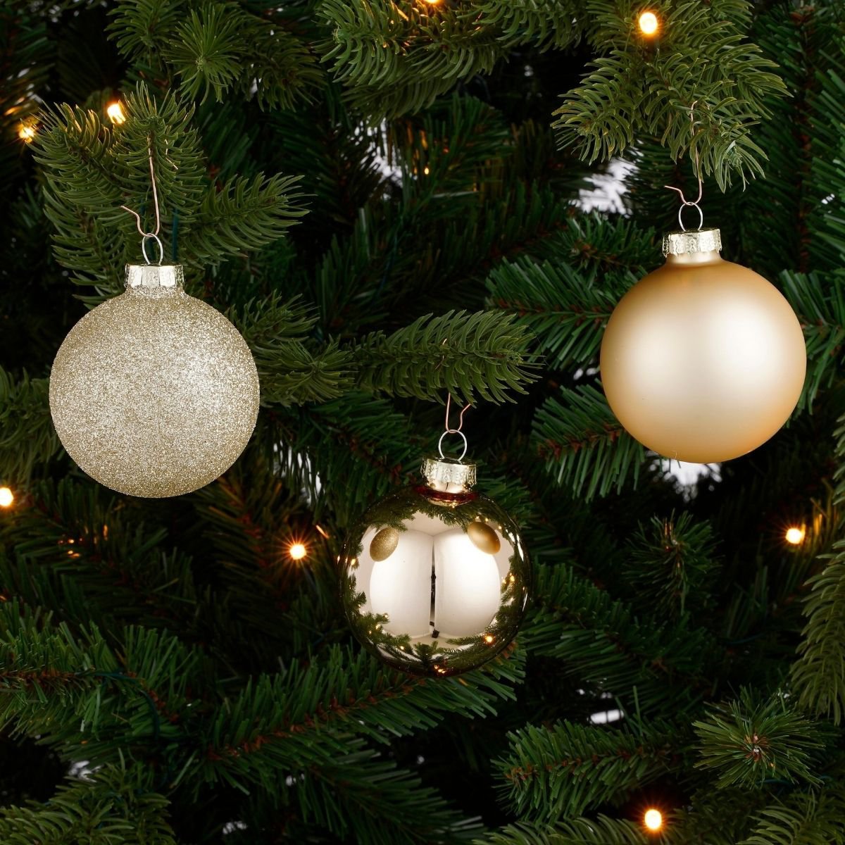 Kerstbal Glass Baubles Champagne