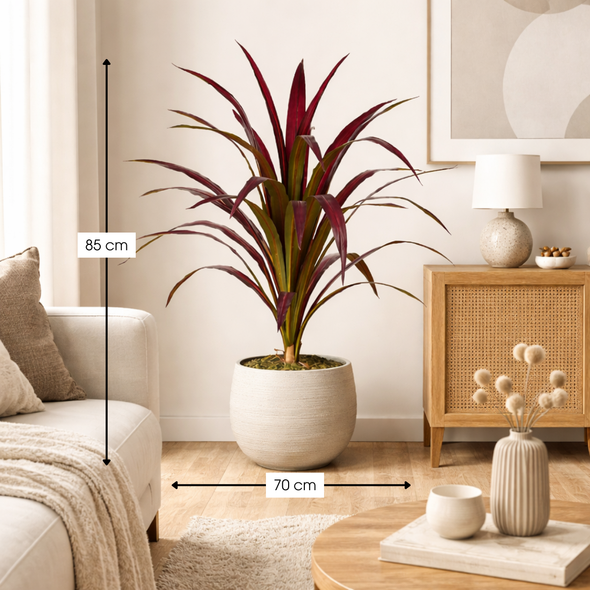 Kunstplant Bananenboom Rood