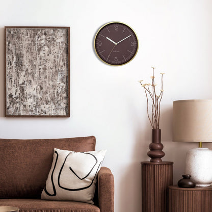 Wandklok 30Cm-Silent-Aluminium-Nextime 'Nova'