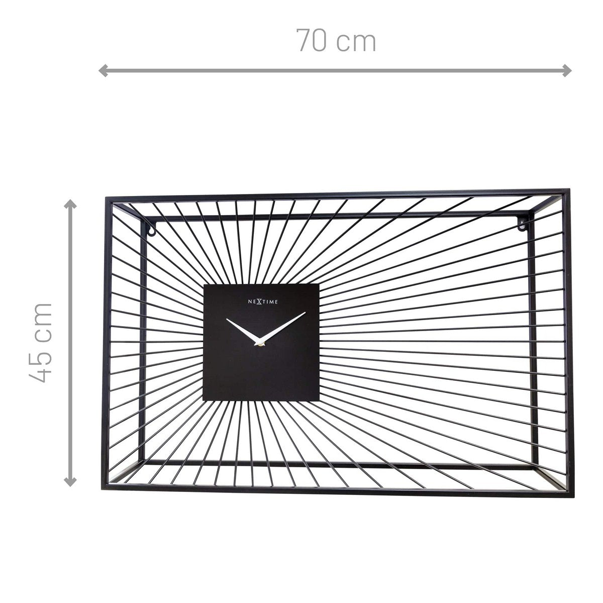 Grote Wandklok 70X45X15Cm - Stil - Zwart - Metaal - "Vasco"