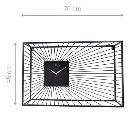 Grote Wandklok 70X45X15Cm - Stil - Zwart - Metaal - "Vasco"