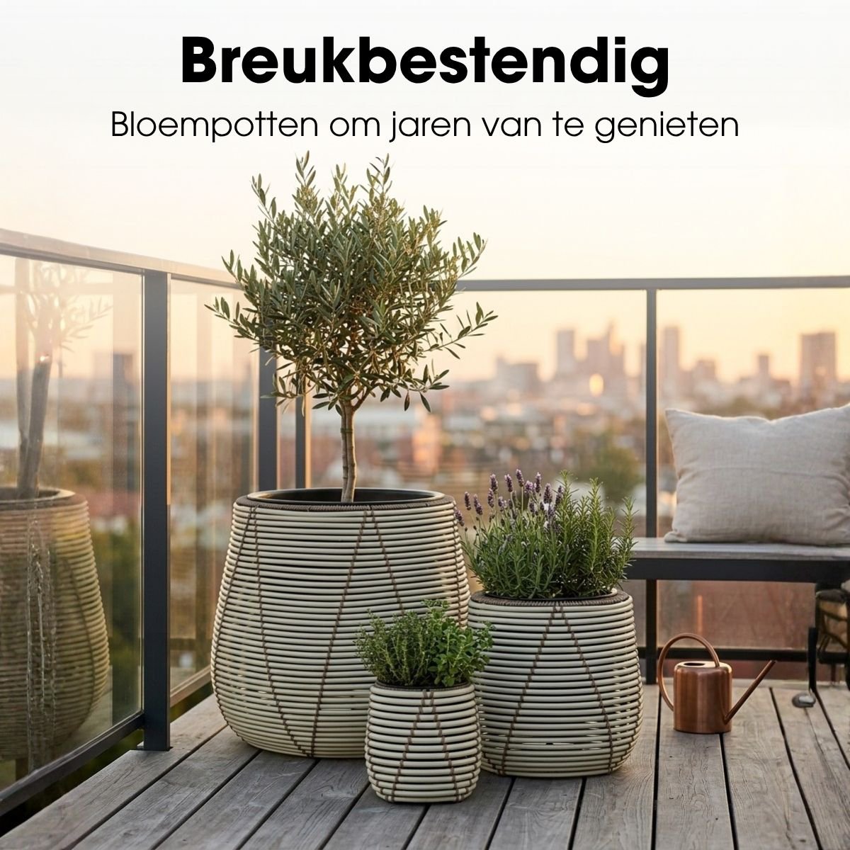 Bloempot Buiten Cancun Wit