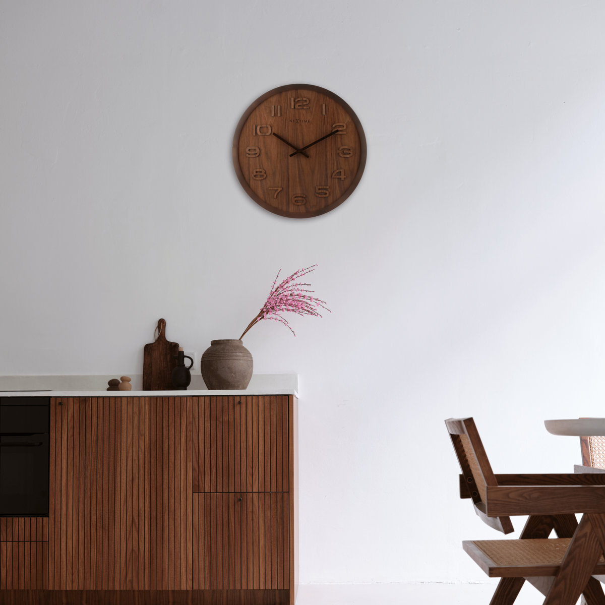 Wandklok - 35 Cm - Hout - 'Wood Wood Medium'
