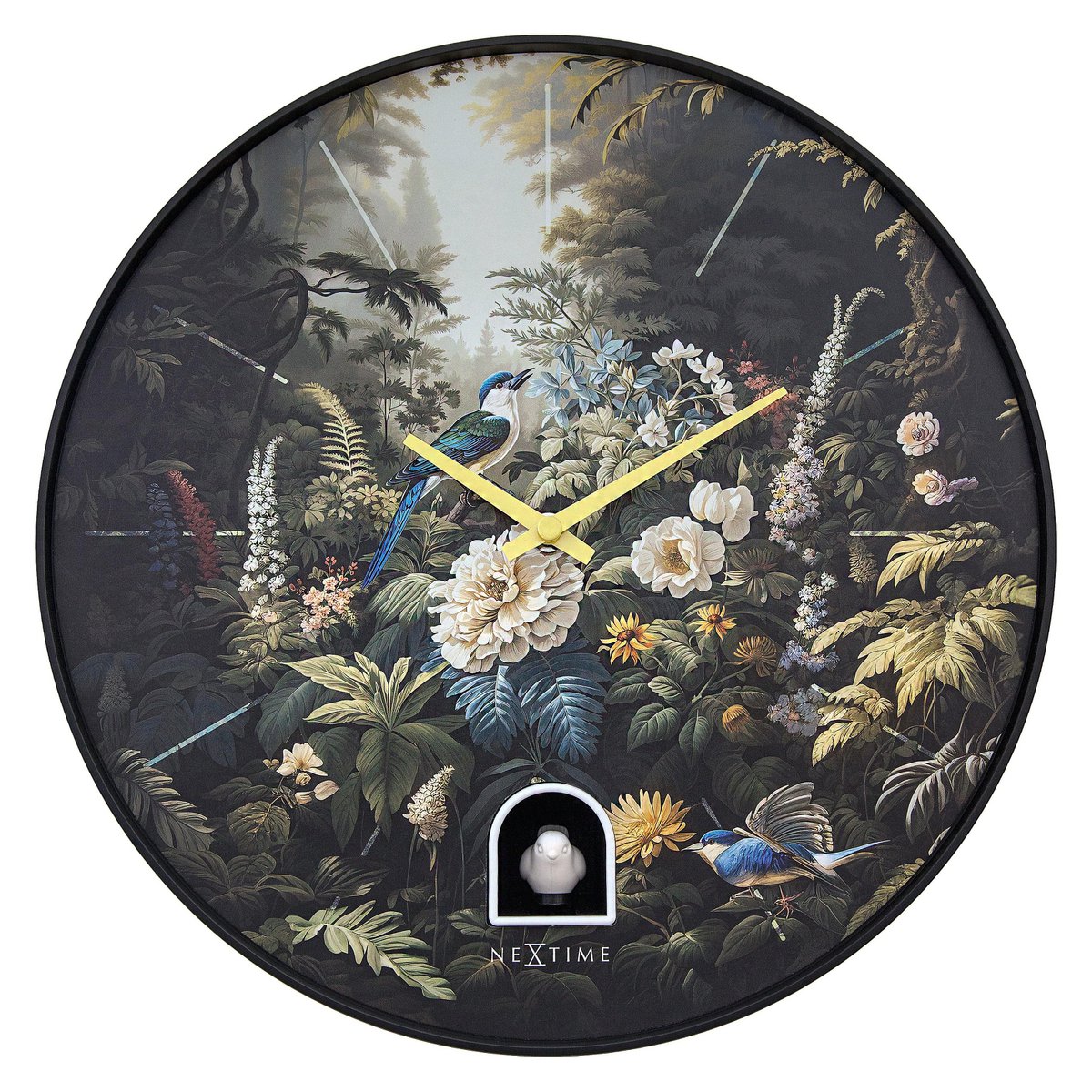 Wandklok 30Cmø - Kunststof - Zwart - Koekoek - Nextime 'Vanity Cuckoo'