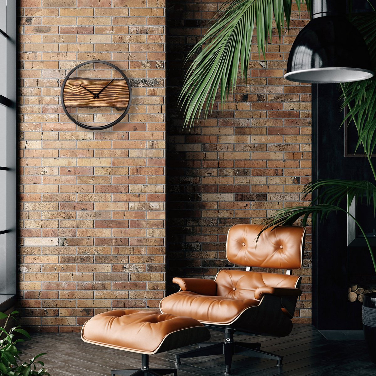 Houten Wandklok - Stil - 30Cm - Hout/ Metaal - Bos