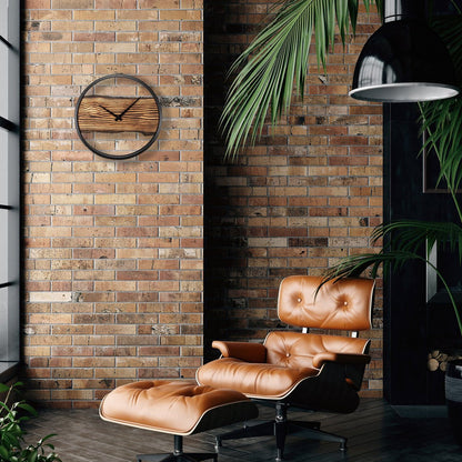 Houten Wandklok - Stil - 30Cm - Hout/ Metaal - Bos