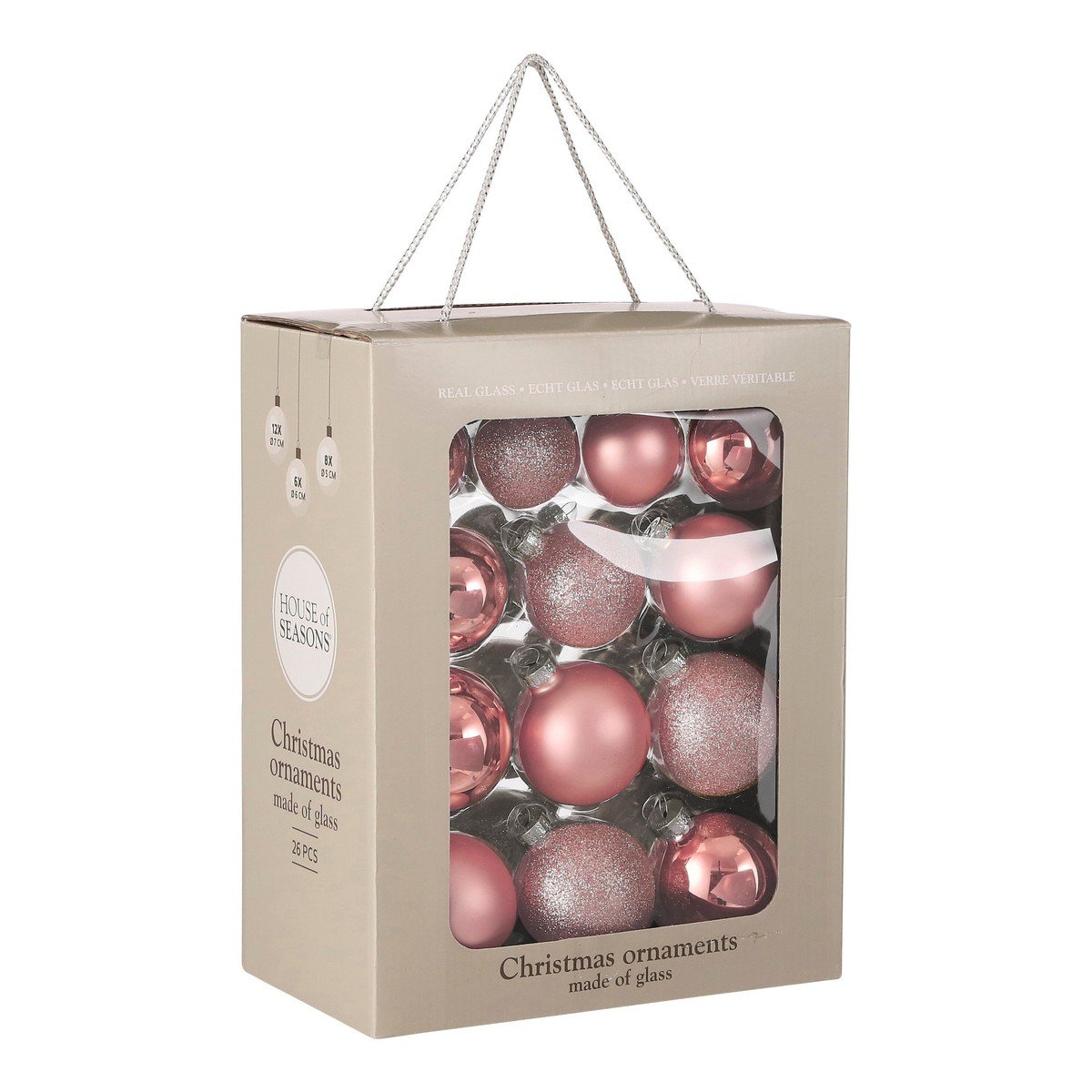 Kerstbal Glass Baubles Roze