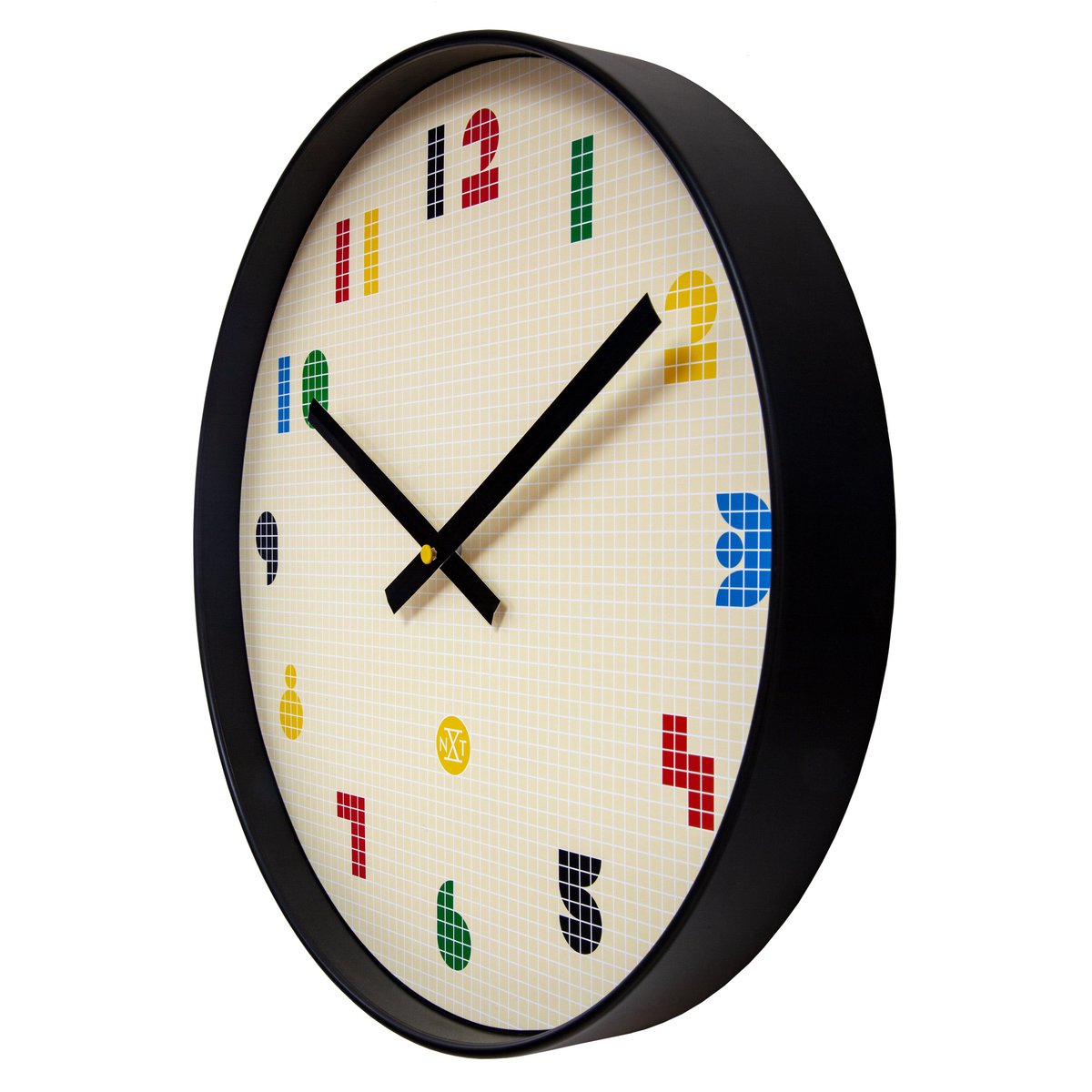 Wandklok 35Cm-Silent-Zwart/Meerkleurig-Abs- Nxt 'Bit'