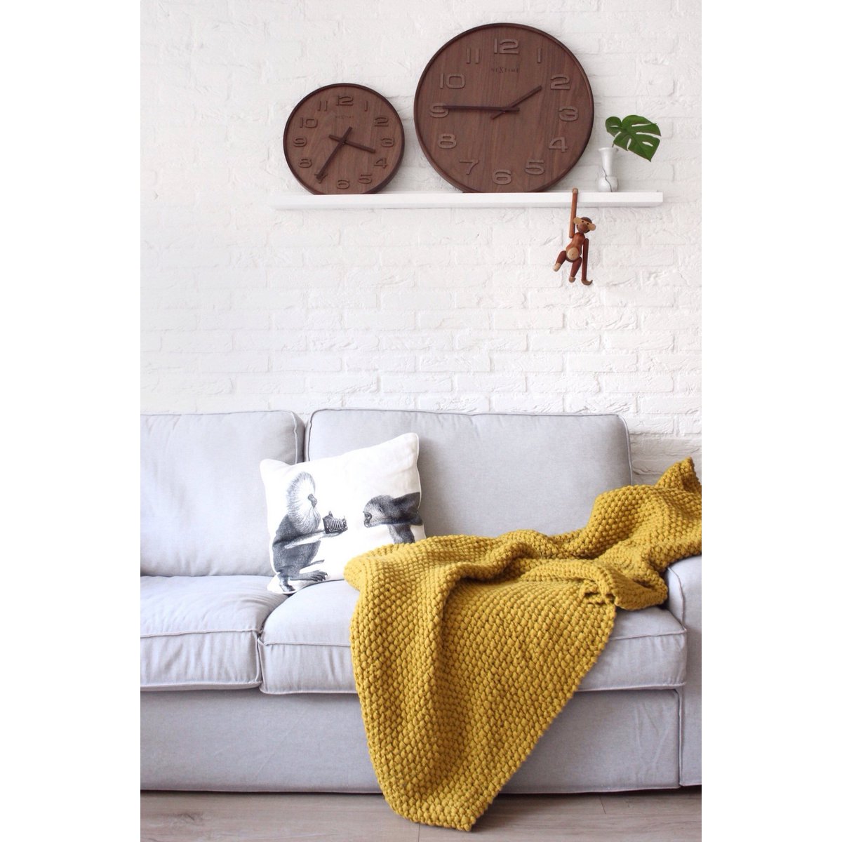 Wandklok - 35 Cm - Hout - 'Wood Wood Medium'