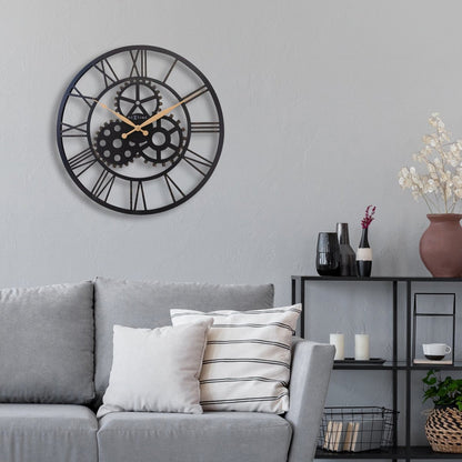 Romeinse Wandklok - 50Cm - Stil - Groot - Metaal - "Birmingham"