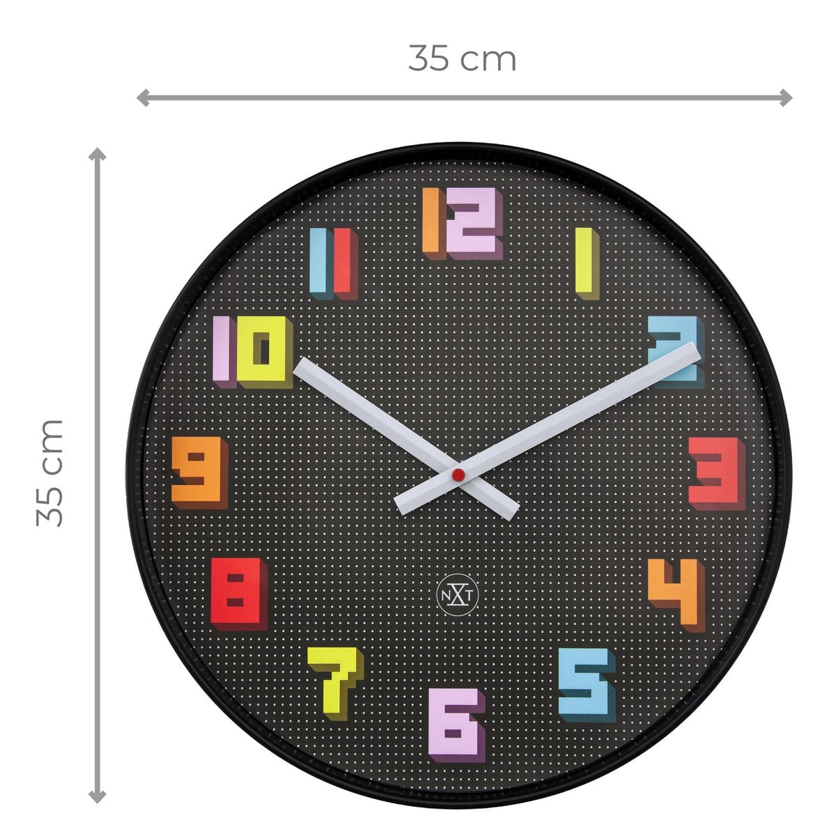 Wandklok 35Cm-Silent-Zwart/Meerkleurig-Abs- Nxt 'Game'