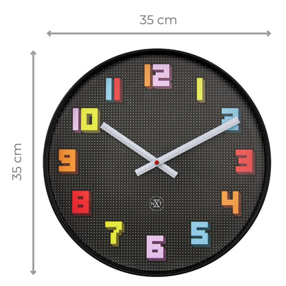 Wandklok 35Cm-Silent-Zwart/Meerkleurig-Abs- Nxt 'Game'