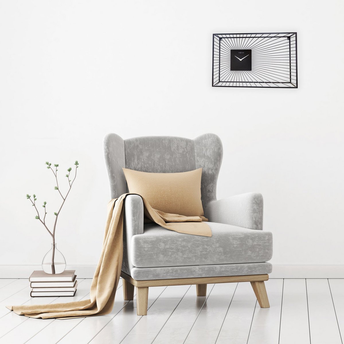 Grote Wandklok 70X45X15Cm - Stil - Zwart - Metaal - "Vasco"