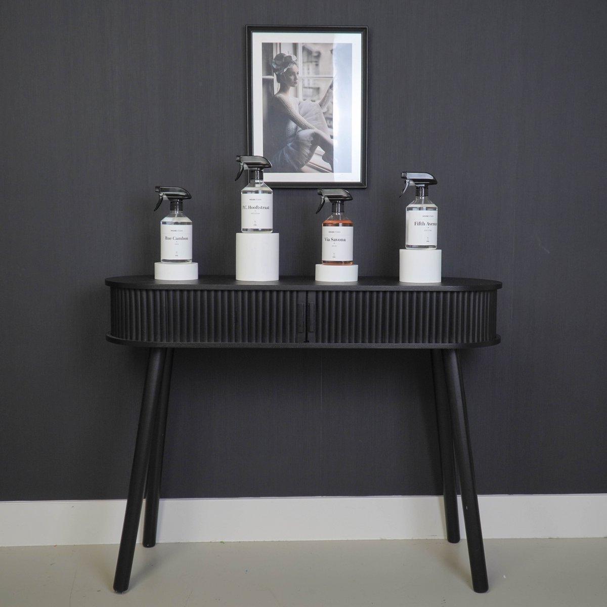 Bijzettafel - Zwart - Mdf - 100X33X76Cm