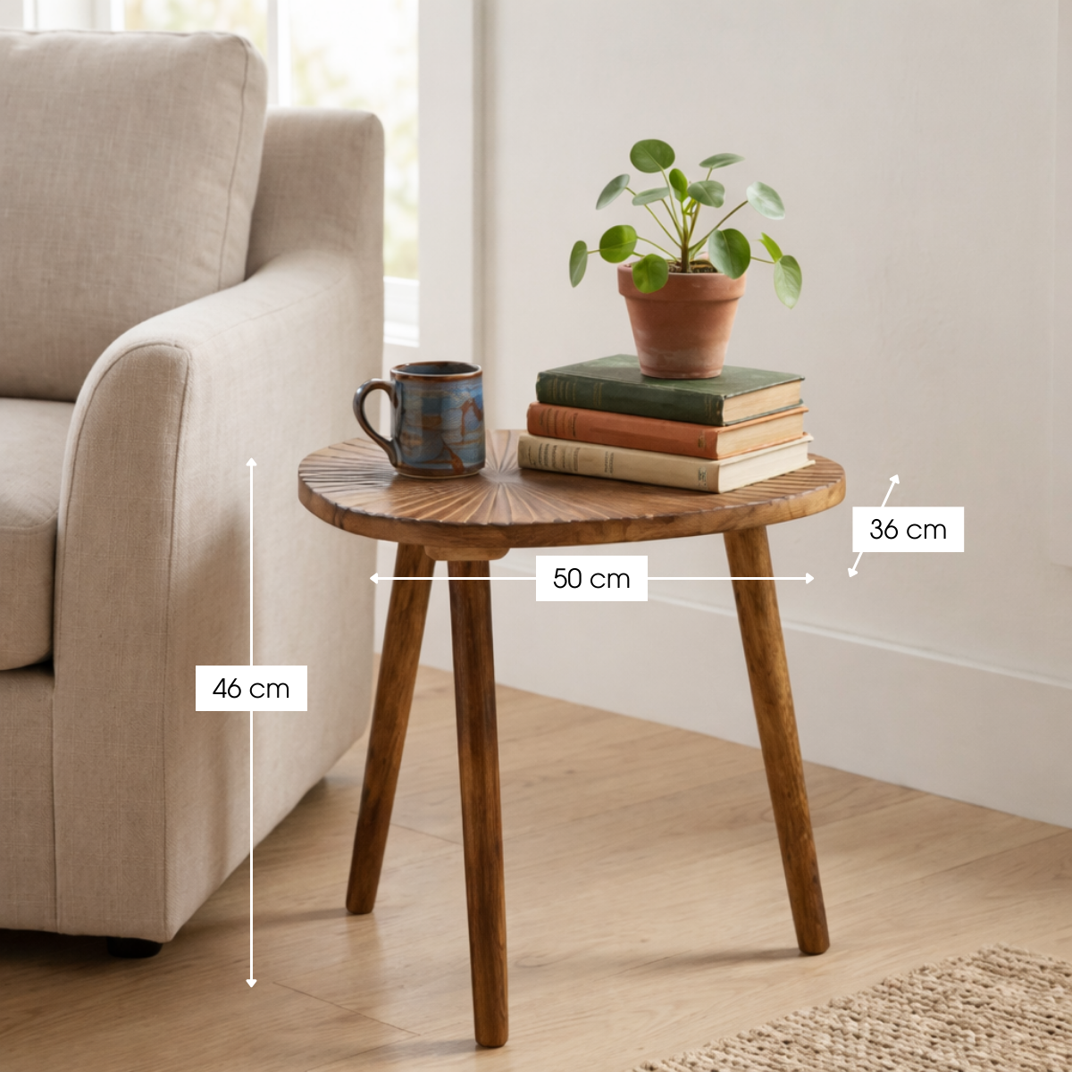 Bijzettafel Pomante Donkerbruin