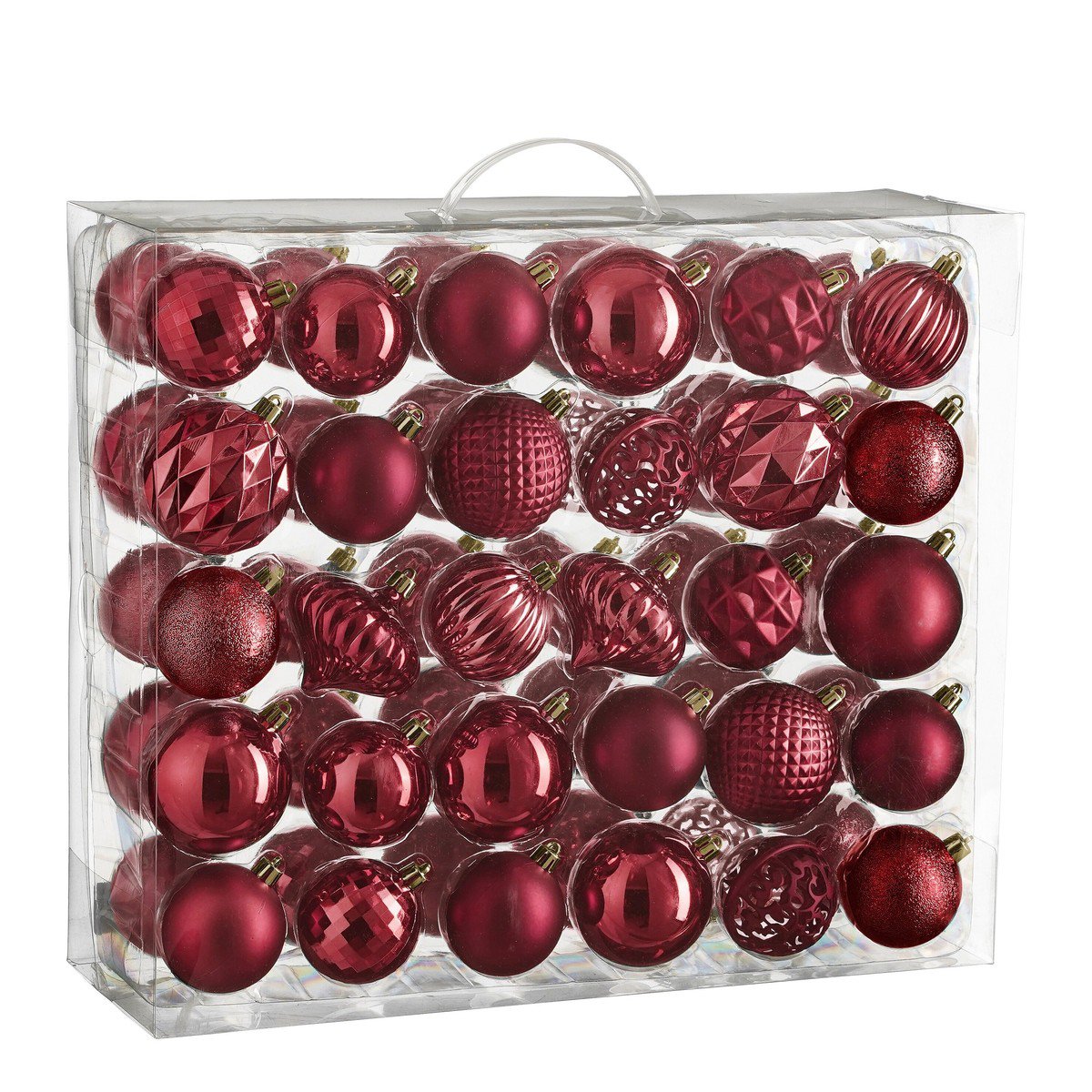 Kerstbal Unbreakable Baubles Donkerrood
