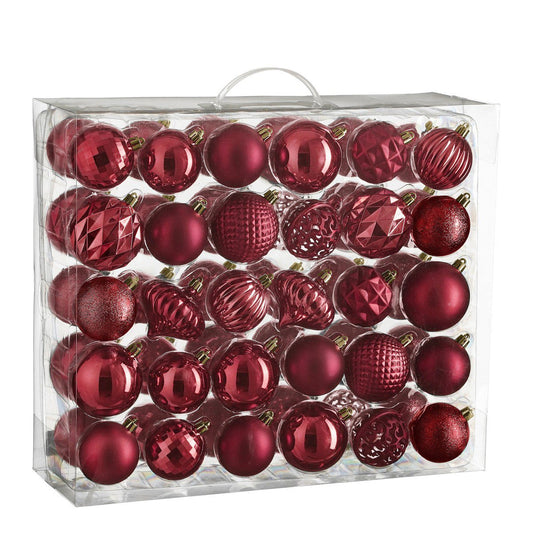 Kerstbal Unbreakable Baubles Donkerrood