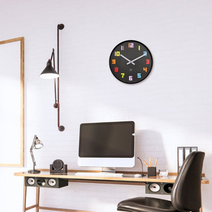 Wandklok 35Cm-Silent-Zwart/Meerkleurig-Abs- Nxt 'Game'
