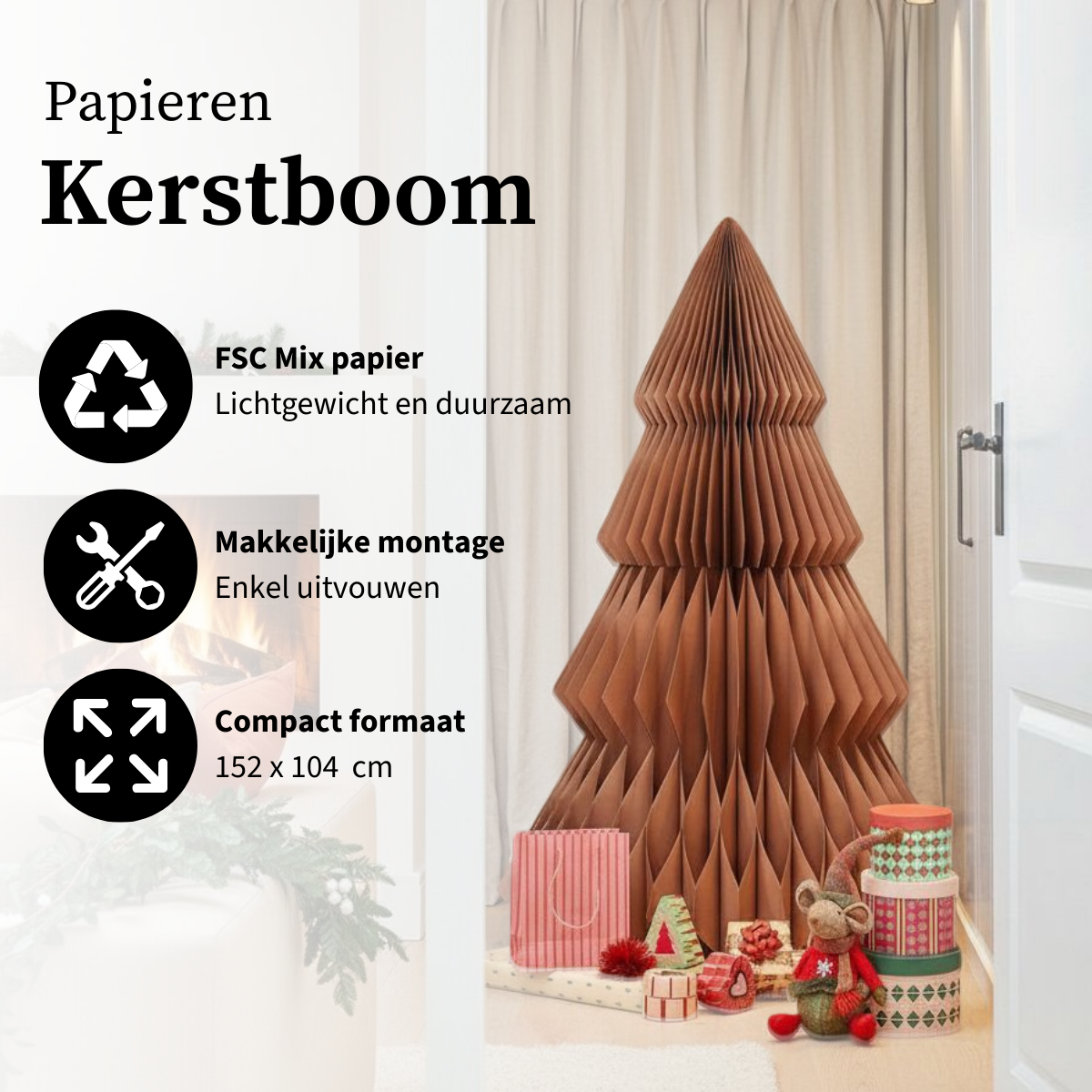Decoratieve Kerstboom  Bruin