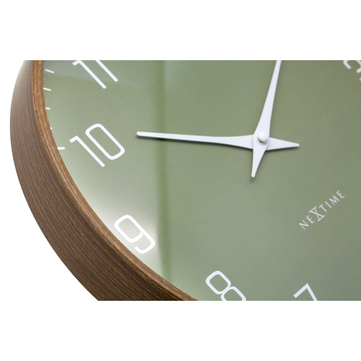 Wandklok 30Cm-Silent-Donker Houtpatroon-Plastic-Nextime 'Lyra'