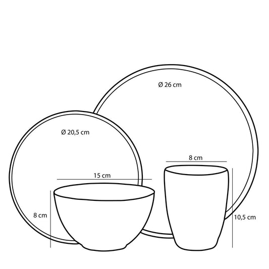 Serviesset Tabo Zwart