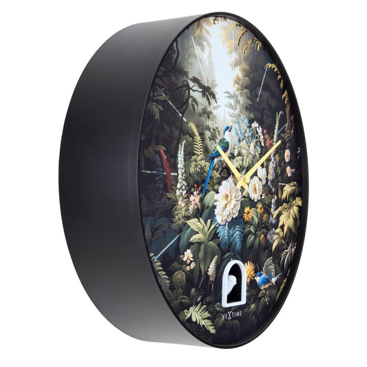 Wandklok 30Cmø - Kunststof - Zwart - Koekoek - Nextime 'Vanity Cuckoo'
