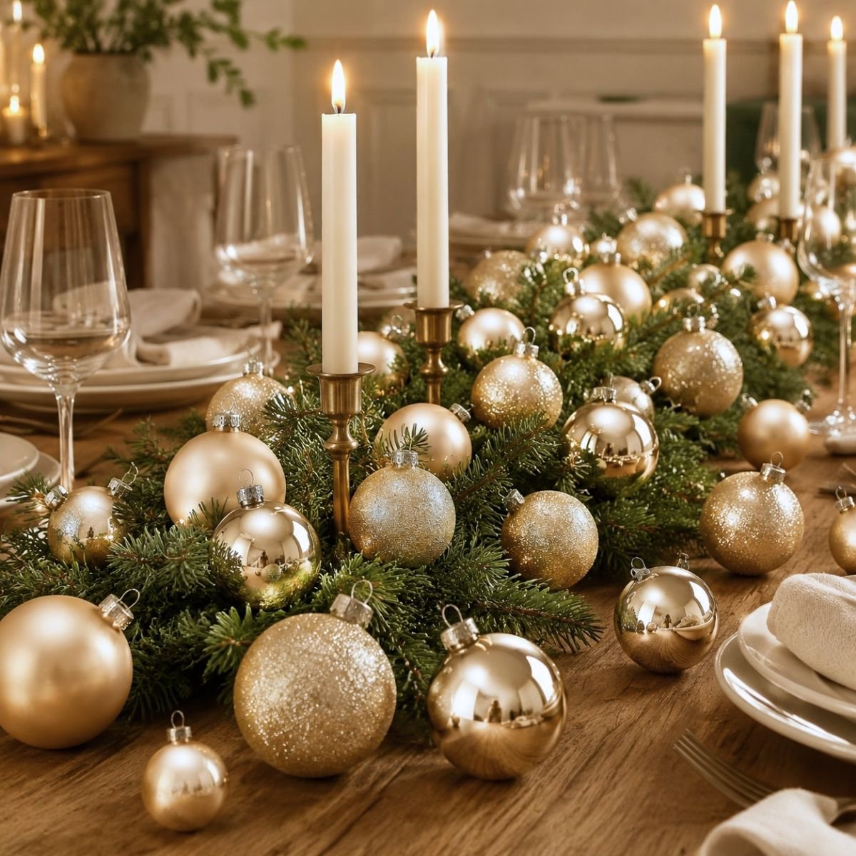 Kerstbal Glass Baubles Champagne