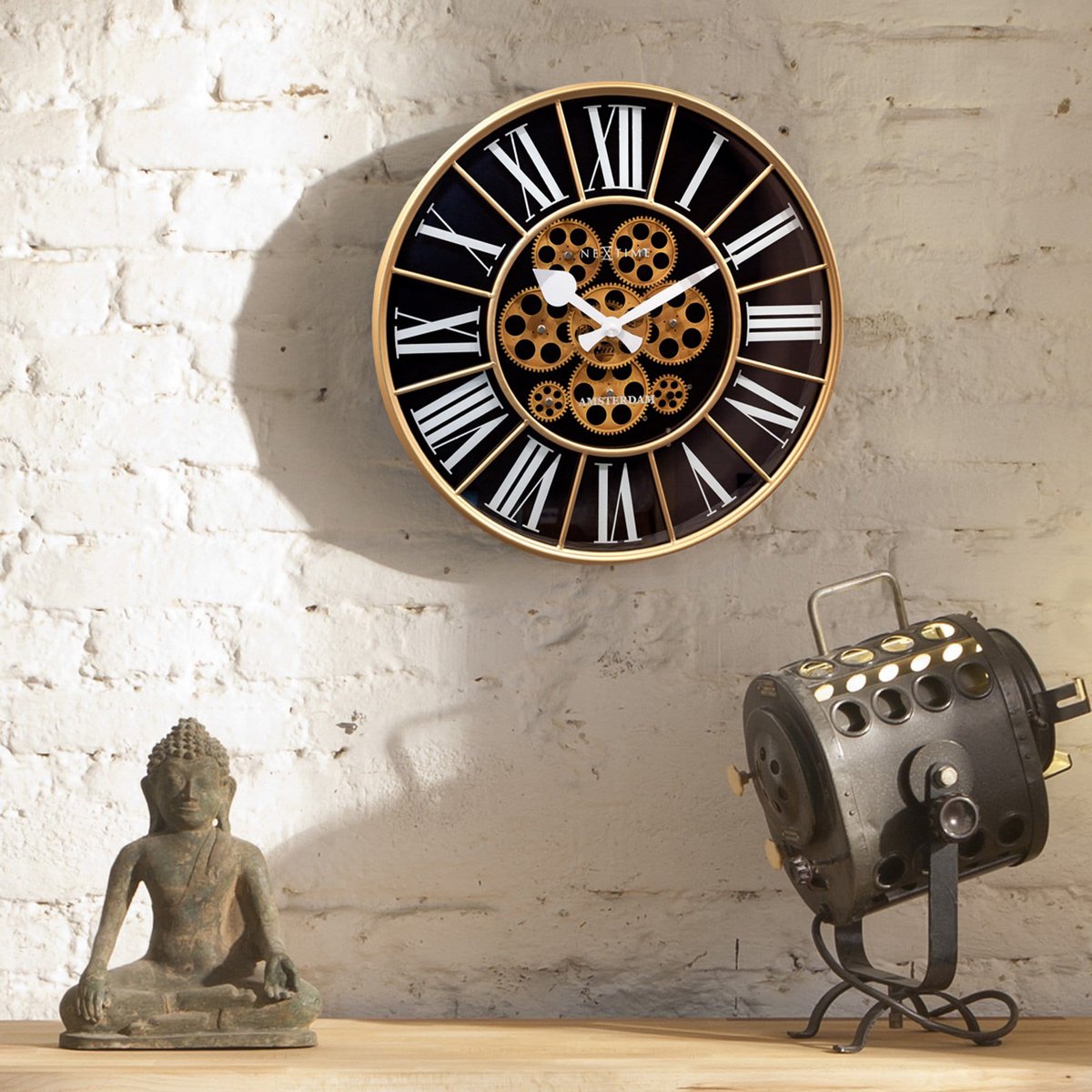 Moving Gear Clock - Grote Wandklok - 50Cm - "William"