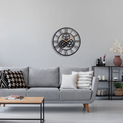 Romeinse Wandklok - 50Cm - Stil - Groot - Metaal - "Birmingham"