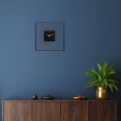 Wandklok 45X45X15Cm - Stil - Zwart - Metaal - "Vasco Square"