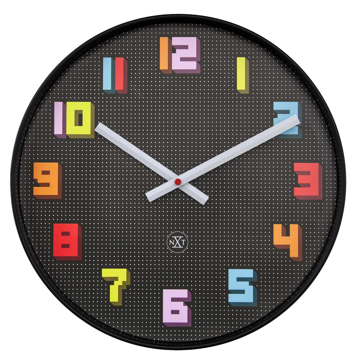 Wandklok 35Cm-Silent-Zwart/Meerkleurig-Abs- Nxt 'Game'