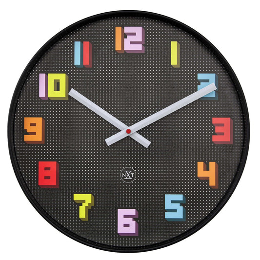 Wandklok 35Cm-Silent-Zwart/Meerkleurig-Abs- Nxt 'Game'