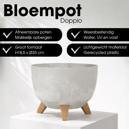 Plantenbak Doppio Grijs