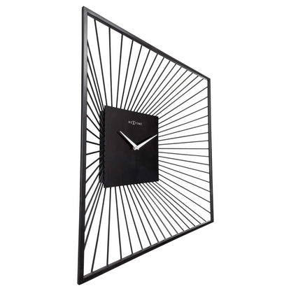 Wandklok 45X45X15Cm - Stil - Zwart - Metaal - "Vasco Square"