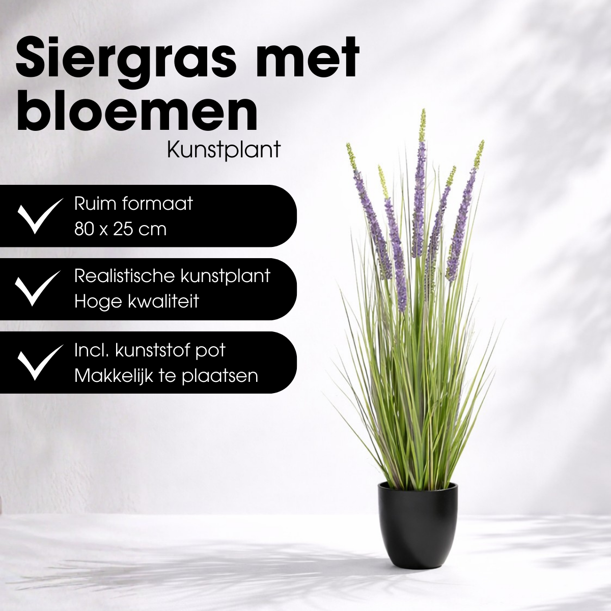 Kunstplant Ziergras Paars