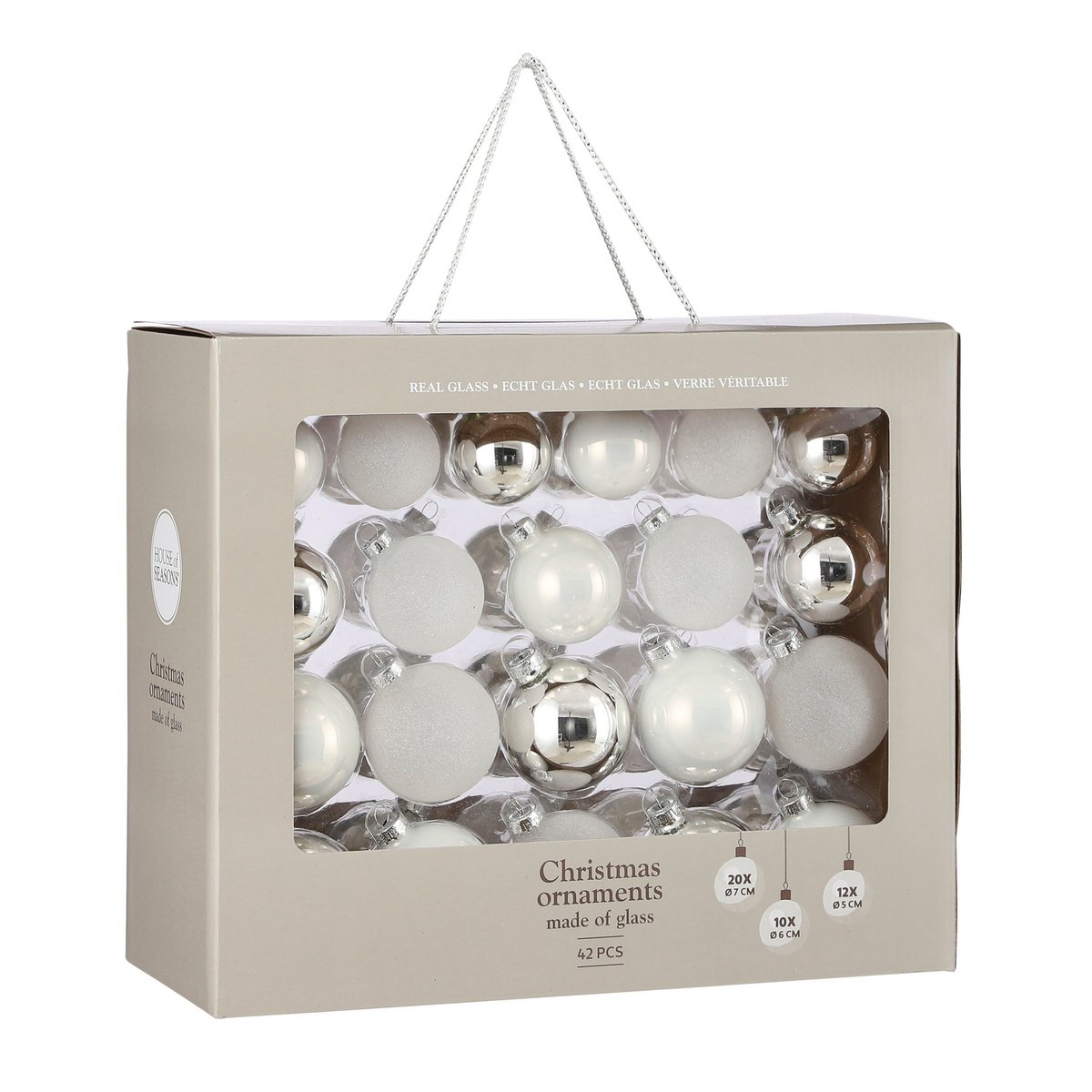 Kerstbal Glass Baubles Wit