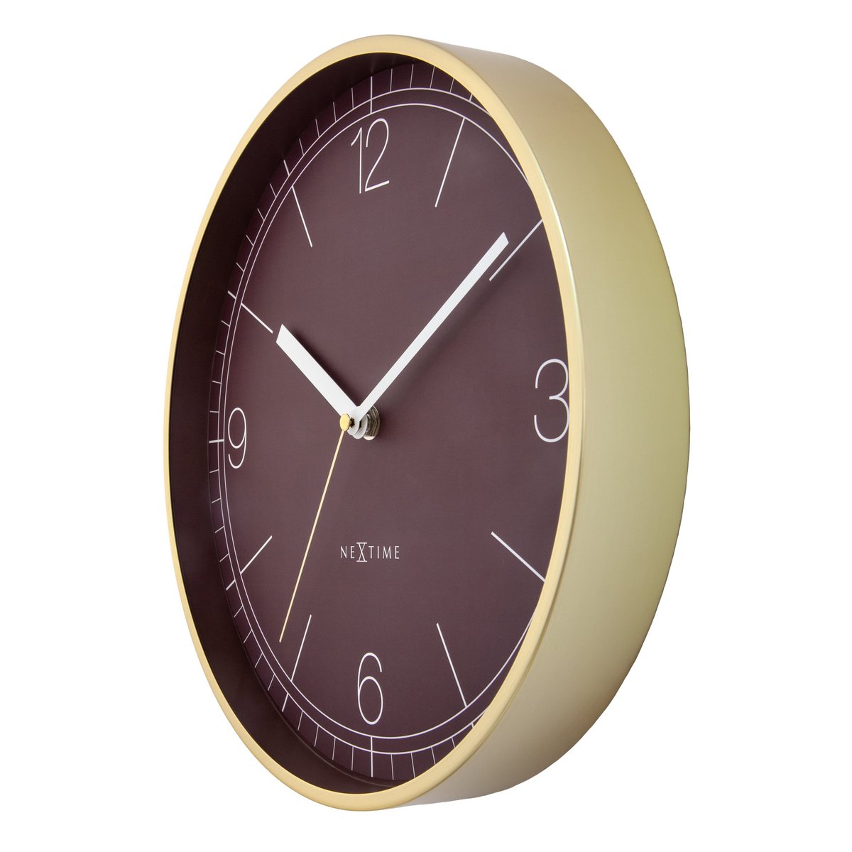 Wandklok 30Cm-Silent-Aluminium-Nextime 'Nova'