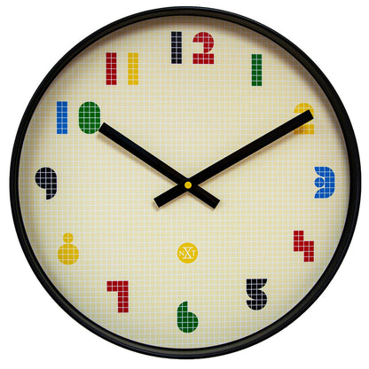 Wandklok 35Cm-Silent-Zwart/Meerkleurig-Abs- Nxt 'Bit'