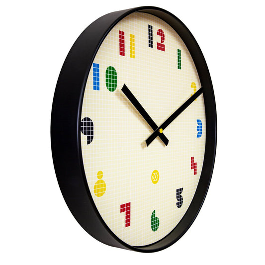 Wandklok 35Cm-Silent-Zwart/Meerkleurig-Abs- Nxt 'Bit'