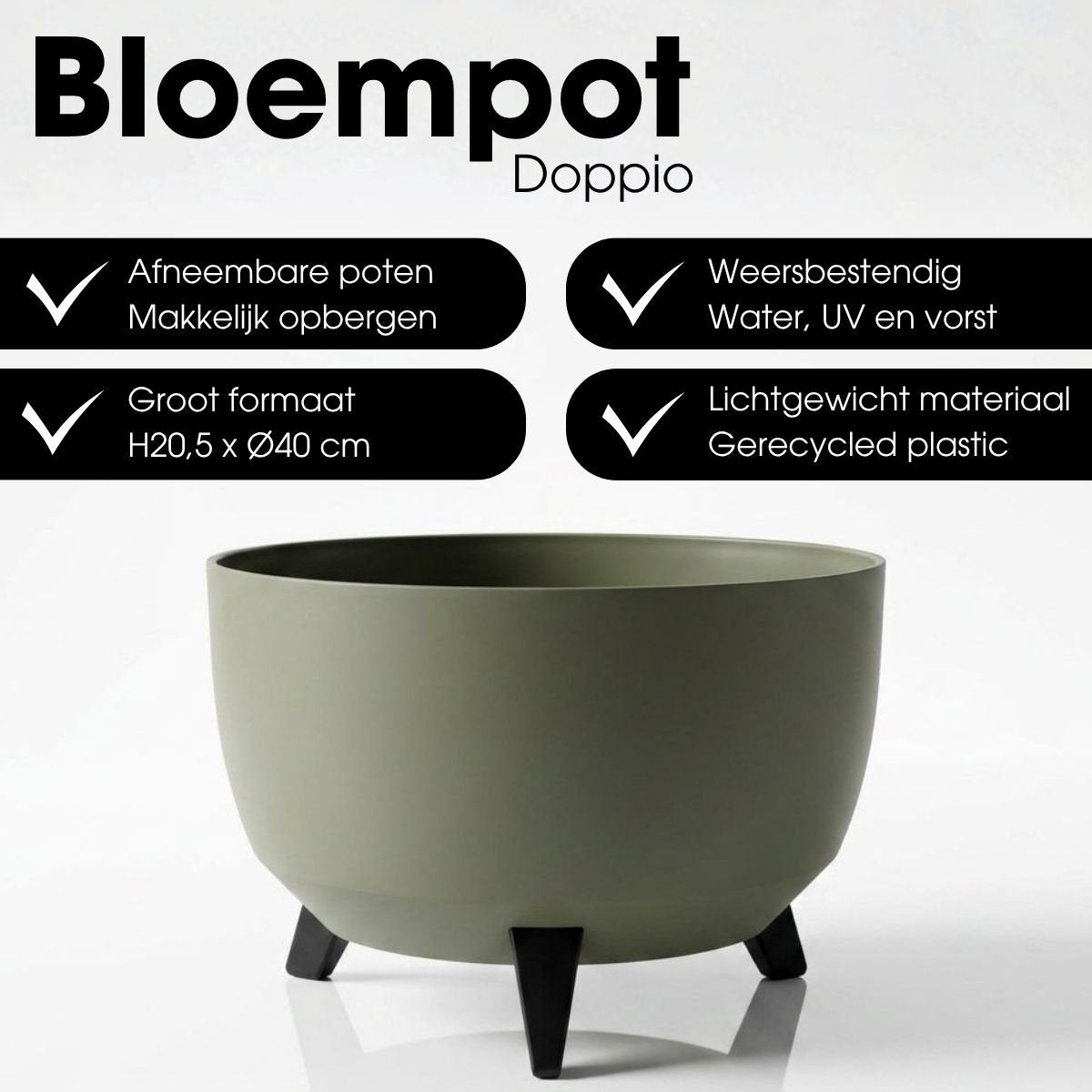 Plantenbak Doppio Lichtgroen
