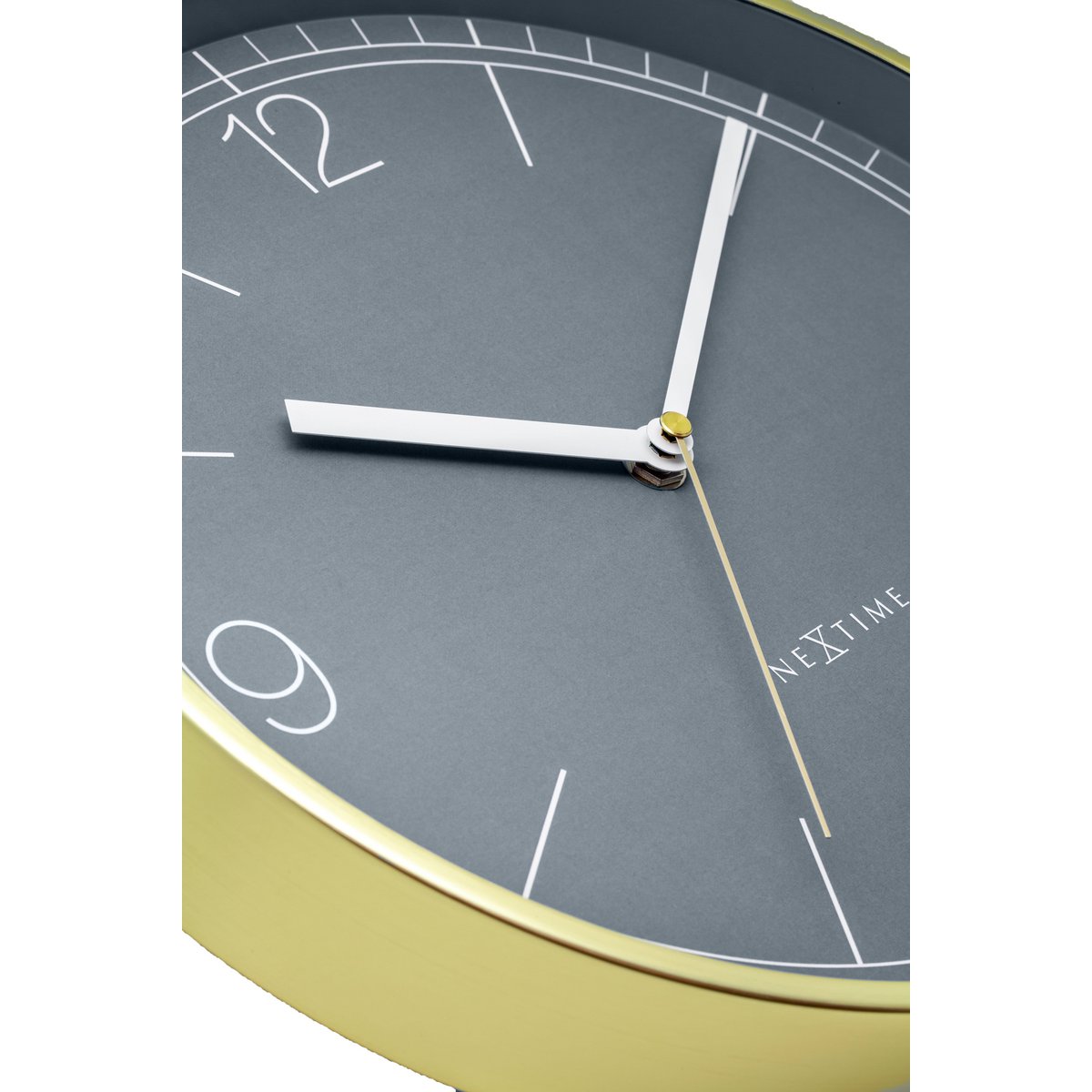 Wandklok 30Cm-Silent-Aluminium-Nextime 'Nova'