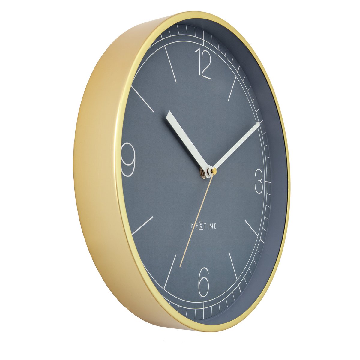 Wandklok 30Cm-Silent-Aluminium-Nextime 'Nova'