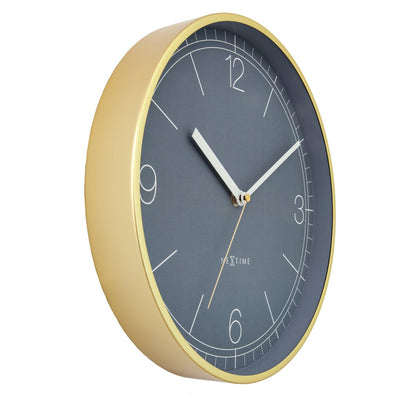 Wandklok 30Cm-Silent-Aluminium-Nextime 'Nova'