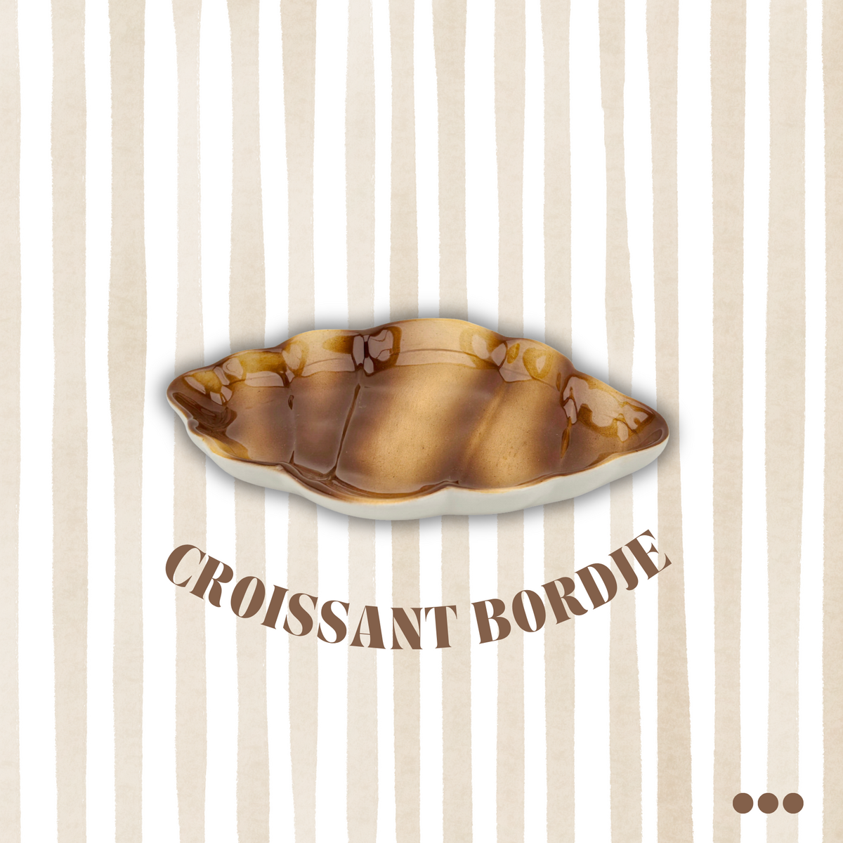 Bord - Croissant - Bruin - 20X13,5X3Cm