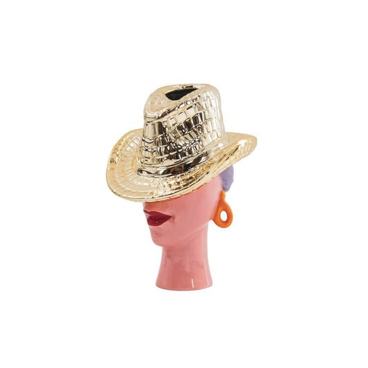 Bloemenvaas- Cowboyhoed Vaas- Goud-19X16X23,5 Cm
