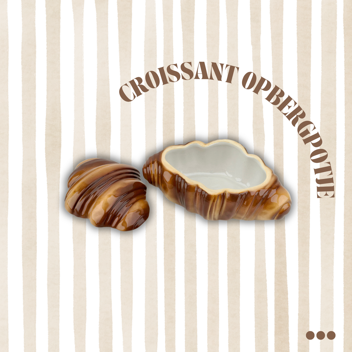 Voorraadpotje - Croissantpotje - Bruin - 16,5X10X7,5Cm