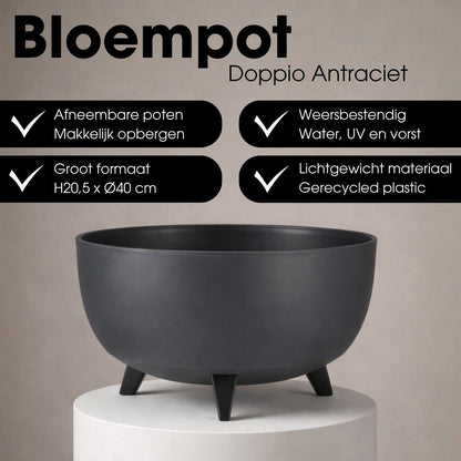 Plantenbak Doppio Antraciet